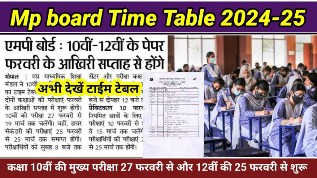 Mp board time table 2024-25